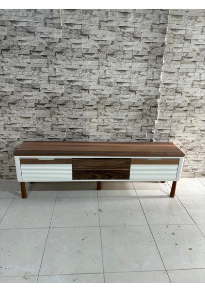 Nivemeshome Esta Ceviz-Krem Tv Sehpası