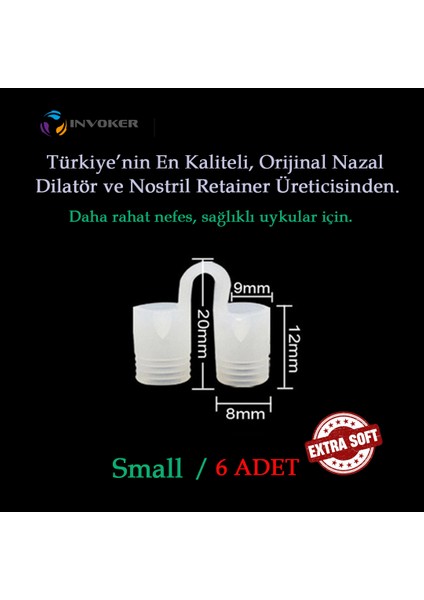Nazal Dilatör Burun Içi Silikon Apnee Aparatı Nostril Burun Açıcı Silikon Nefes Açan Aparat Small 6 Adet