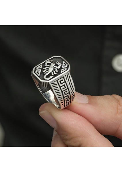 Akrep Desenli Taşsız 925 Gümüş Erkek Yüzük modelleri