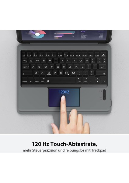 Nillkin Klavyeli iPad Kılıfı,9./8./7.nesil 10,2 Inç Trackpad Konnektör 2019/2020/2021KABLOSUZ Qwerty