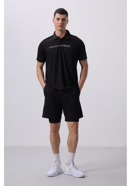 Siyah Polyester Ince Yumuşak Standart Fit Erkek Taytlı Şort - 81287 fiyatları