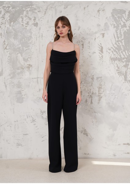 Sırt Dekolteli Siyah Abiye Elbise