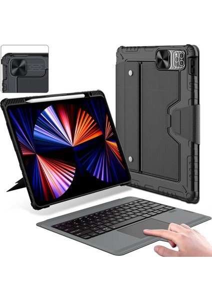 Nillkin iPad 10.nesil 2022KLAVYELI Kılıf 10,9inç Kalemtutucu,sürgülükamera Touchpad 10.nesil Uyumlu