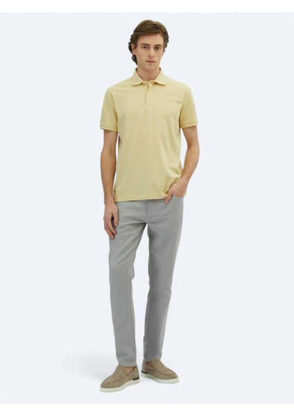 Sarı Düz Polo Yaka %100 Pamuk T-Shirt fiyatları