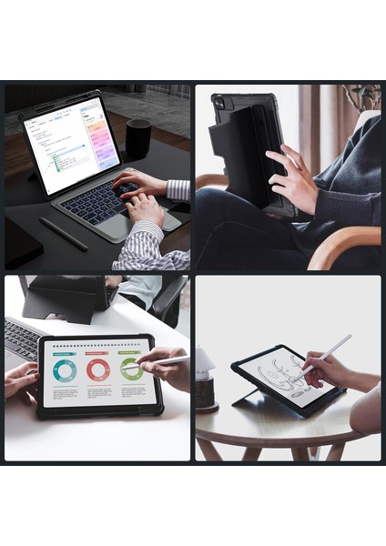Nillkin Klavyelikılıf Apple iPadAIR13INÇ(2024)6/5/4/3 Nesil Kamerakoruma,çıkarılabilir Klavye,aydınlatmalı