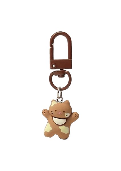 Mutlu Kedi Anahtarlık Sevimli Hayvan Sırt Çantası Kolye Mini Anahtar Zincirleri Basit ve Çok Yönlü Günlük Aksesuarlar Hediye Için Kawaii Anahtarlık (Yurt Dışından)