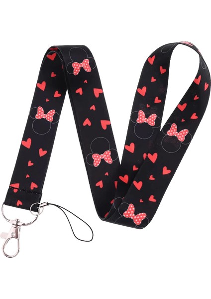 Potdemiel Disney Minnie Mouse Anahtarlık Anahtarlar Için Kimlik Rozetlik Kredi Kartı Boyun Askısı Anahtarlık Lariat Telefon Askısı Takı (Yurt Dışından)