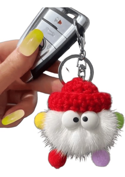 Yeni Sevimli Vizon Kürk Kordon Briket Anahtarlık Araba Anahtarlık Kolye Peluş Okul Çantası Kolye Hediye Kawaii Sırt Çantası Anahtarlıklar Renk: 4 (Yurt Dışından)