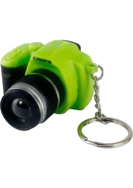 Simüle Slr Kamera LED Işık Yayabilir Ses Anahtarlık Fotoğrafçılık Seyahat Hediyeleri Üç Boyutlu Kolye Hafif Basit Renk:yeşil Renk (Yurt Dışından)