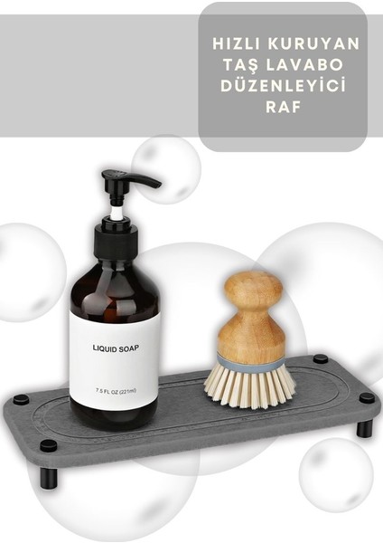 Diyatomlu Lavabo Düzenleyici- Hızlı Kuruyan Paslanmaz Çelik Ayaklı–banyo ve Mutfak İçin Uygun