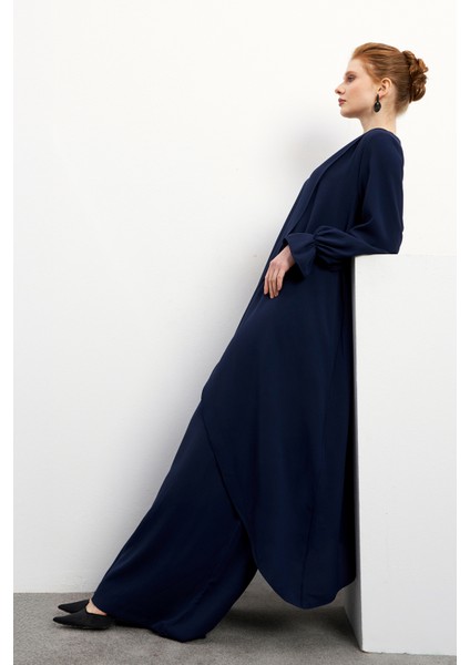 Asimetrik Kesim Tunik Pantolon Takım - Lacivert fiyatları