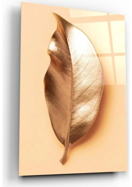 - Gold Yapraklar Cam Tablo