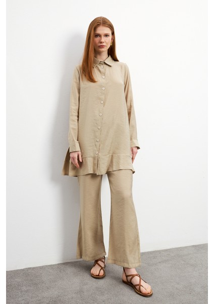 Cupra Tunik Pantolon Takım - Bej