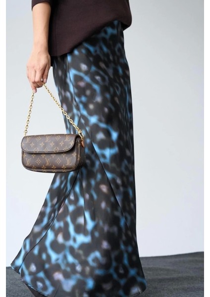 Uzun Saten Etek - Siyah-Mavi modelleri