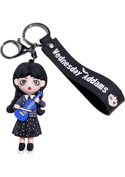 Korku Çarşamba Addams Silikon Anahtarlık Oyuncak Şey El Ev Dekor Anahtarlık Bebek Okul Çantası Kolye Cadılar Bayramı Oyuncak Kostüm Sahne Renk: 3 (Yurt Dışından)