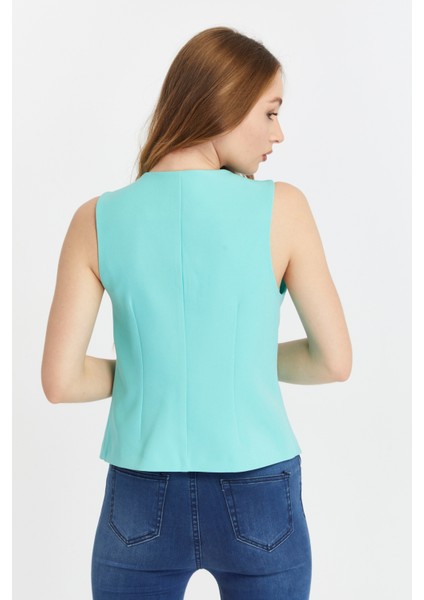 Kadın Regular V Yaka Düğmeli Yelek modelleri