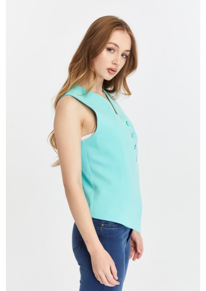 Kadın Regular V Yaka Düğmeli Yelek indirimleri