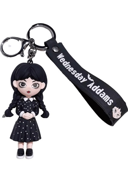 Korku Çarşamba Addams Silikon Anahtarlık Oyuncak Şey El Ev Dekor Anahtarlık Bebek Okul Çantası Kolye Cadılar Bayramı Oyuncak Kostüm Sahne Renk:4 (Yurt Dışından)
