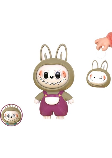 La Bubu Yüz Değiştiren Bebek Karikatür Q Sevimli Yeni Yüz Değiştiren Bebek Dekompresyon Anahtarlığı Klasik Oyuncak (Yurt Dışından)