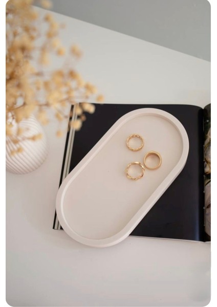 Oval Sunumluk Dekoratif Tepsi