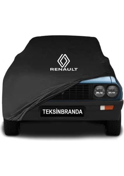 Renault 12 Toros Siyah Kumaş Araba Branda Logolu Kumaş Araba Brandası Penye Oto Branda