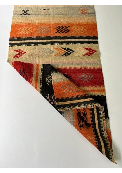 62 x 130 cm Yıkanabilir Tribal Desenli Renkli Bohem Stili El Dokuma Küçük Boy Kilim fiyatları