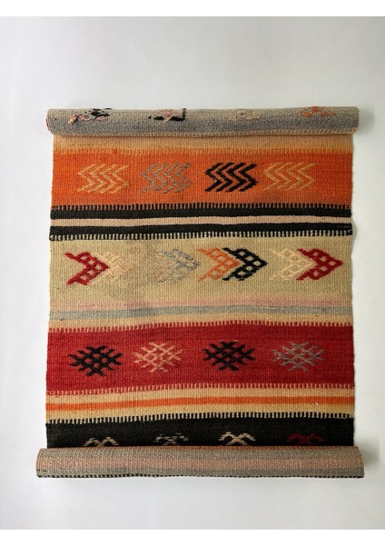 62 x 130 cm Yıkanabilir Tribal Desenli Renkli Bohem Stili El Dokuma Küçük Boy Kilim modelleri