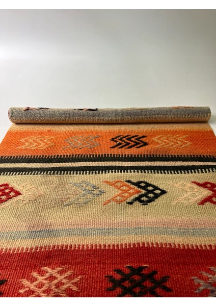 62 x 130 cm Yıkanabilir Tribal Desenli Renkli Bohem Stili El Dokuma Küçük Boy Kilim indirimleri