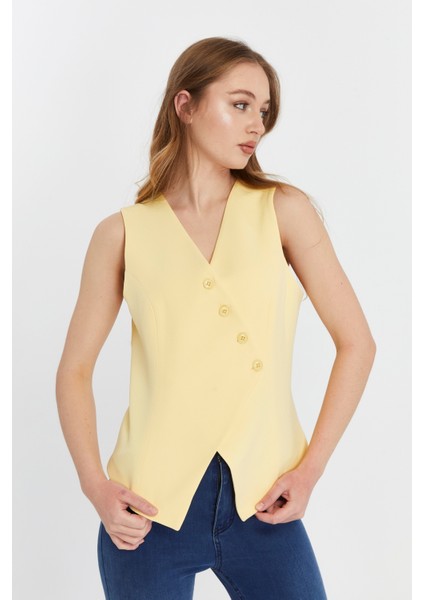 Kadın Regular V Yaka Düğmeli Yelek fiyatları