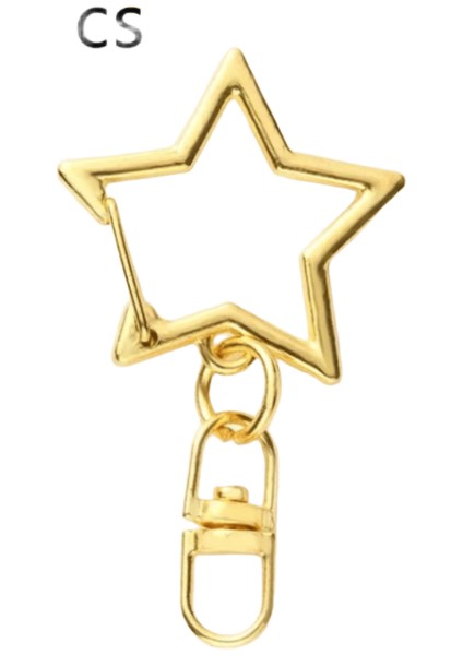 10 Adet Yeni Yıldız Pentagram Hollow Anahtarlık Yüzük Anahtarlık Dıy Aksesuarları Istakoz Toka Anahtarlık Takı Yapımı Bulgularrenk: A (Yurt Dışından)