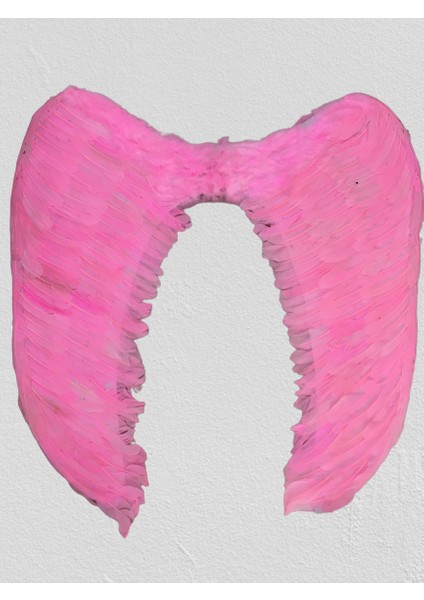 Mega Boy Pembe Renk Tüylü Melek Kanadı 100X85 cm modelleri