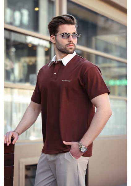 Acı Kahve Düğmeli Polo Yaka Erkek T-Shirt E7119 fiyatları