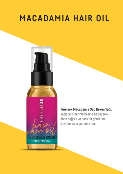 Saç Bakım Yağı - Macadamia & E Vitamini, Besleyici & Parlak Görünüm, Nemlendirici Bakım modelleri
