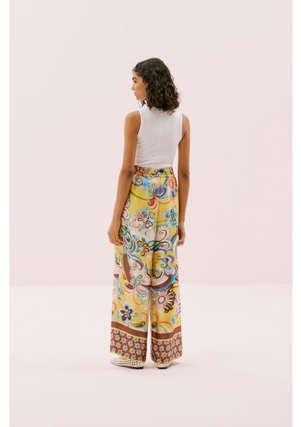 Beli Lastikli Geniş Paça Saten Pantolon Standart Renk Y2512063_089 fiyatları