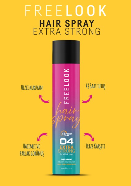 Extra Strong Saç Spreyi - 48 Saat Tutuş, Hızlı Kuruyan, Frizz Karşıtı, Provitamin B5, B3 Vitamini & Hyaluronik Asit Içerikli fiyatları
