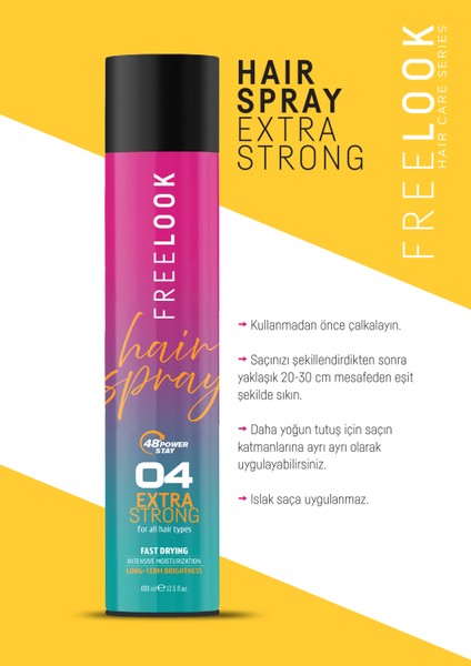 Extra Strong Saç Spreyi - 48 Saat Tutuş, Hızlı Kuruyan, Frizz Karşıtı, Provitamin B5, B3 Vitamini & Hyaluronik Asit Içerikli indirimleri