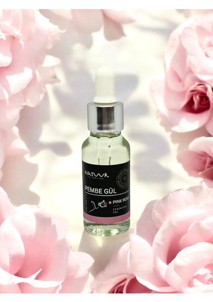 Pembe Gül Esans Buhurdanlık Difüzör Parfüm Esansı Doğal Uçucu Yağ 20 ml