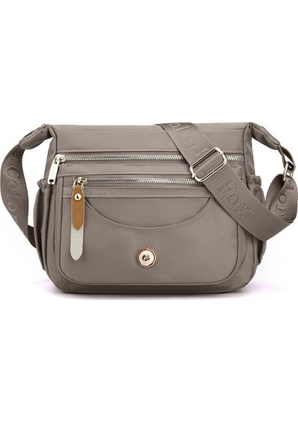 Çok Katmanlı Omuz Çantası Büyük Kapasiteli Su Geçirmez Naylon Crossbody Çanta Kadın Gündelik Cep Telefonu Sırt Çantası (Yurt Dışından)