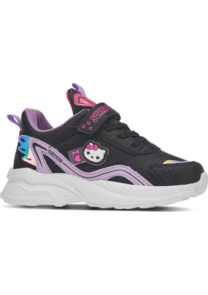 Günlük Kız Çocuk Sneaker Lastik Bağcıklı Hologram Cırtlı Hafif Hello Kitty Ayakkabı 1907