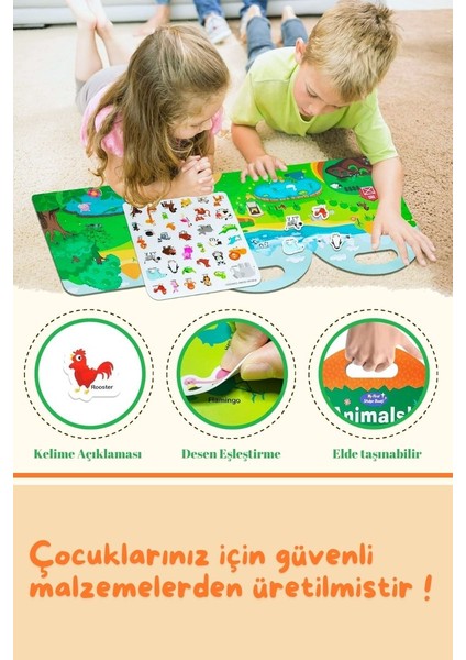 Çocuklar Için Yeniden Kullanılabilir Çıkartma Kitabı–ingilizce 3+ Yaş Eğitici Etkinlik Kitapları fiyatları