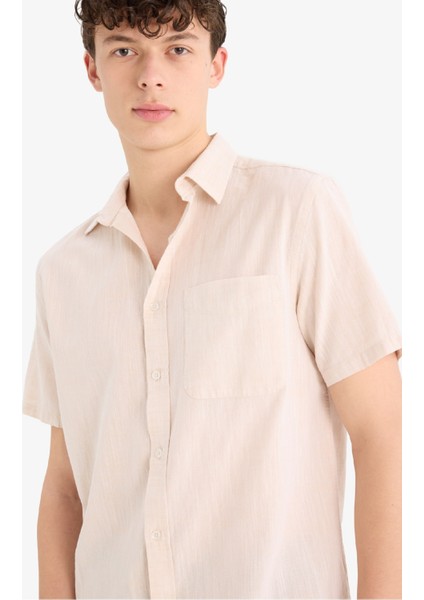 %100 Pamuk Regular Fit Polo Yaka Kısa Kollu Gömlek F0196AX25SP
