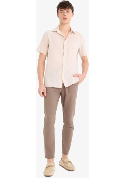 %100 Pamuk Regular Fit Polo Yaka Kısa Kollu Gömlek F0196AX25SP