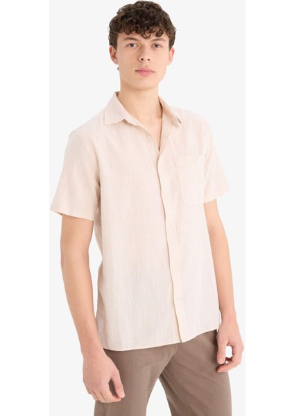 %100 Pamuk Regular Fit Polo Yaka Kısa Kollu Gömlek F0196AX25SP