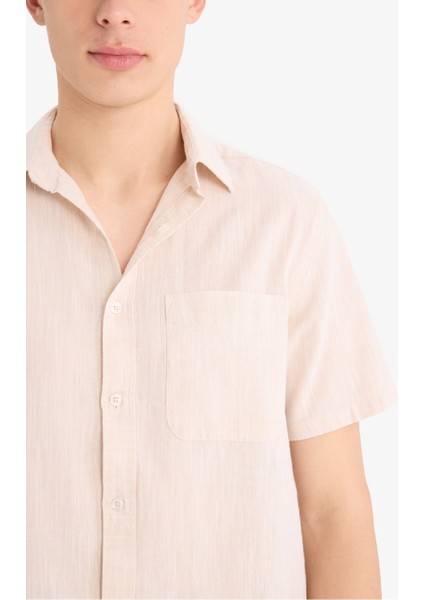%100 Pamuk Regular Fit Polo Yaka Kısa Kollu Gömlek F0196AX25SP