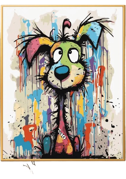 Yetişkin Soyut Köpek Için Sayılarla Boyama Damla Kanvas Yağlı Boya Sayıya Göre Ev Dekorasyonu Renk: X5739 / Boyut (Cm): 30X40CM Çerçeve Yok (Yurt Dışından)