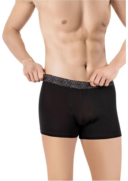 Modal Pamuklu Likralı 3'lü Paket Siyah-Antrasit-Lacivert Desenli Boxer Q4.u.7o.k7.k.a.p.c