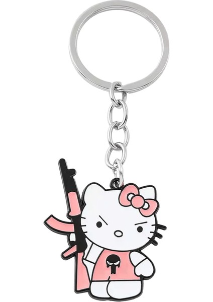 Anime Sanrio Hello Kitty Anahtarlık Sevimli Karikatür Figür Aksiyon Kt Kedi Metal Rozet Kolye Anahtarlık Kawaii Takı Aksesuarlarırenk:hello Kitty (Yurt Dışından)