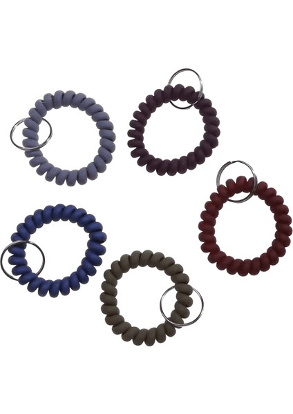 5/30 Adet Bilek Bobini Anahtarlık Plastik Yaylı Spiral Bobin Bilezikler Anahtarlık Bilek Bandı Anahtarlık Streç Bileklik Anahtar Tutucu Renk: Koyu Renk / Boyut: 30 Adet (Yurt Dışından)