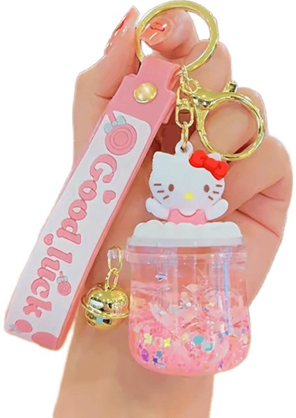 Yaratıcı Renk Sanrio Quicksand Şişe Anahtarlık Zarif Kuromi Kt Kedi Tarçın Rulo Bebek Anahtarlık Çift Okul Çantası Kolyerenk: Siyah / Boyut: 6 cm (Yurt Dışından)