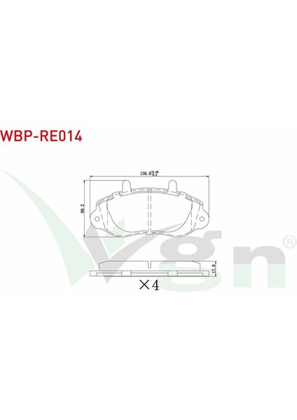 WAGEN-WBP-RE014 - Fren Balatası Ön Master Iı / Movano 1.9 Dti 2.5 2.8